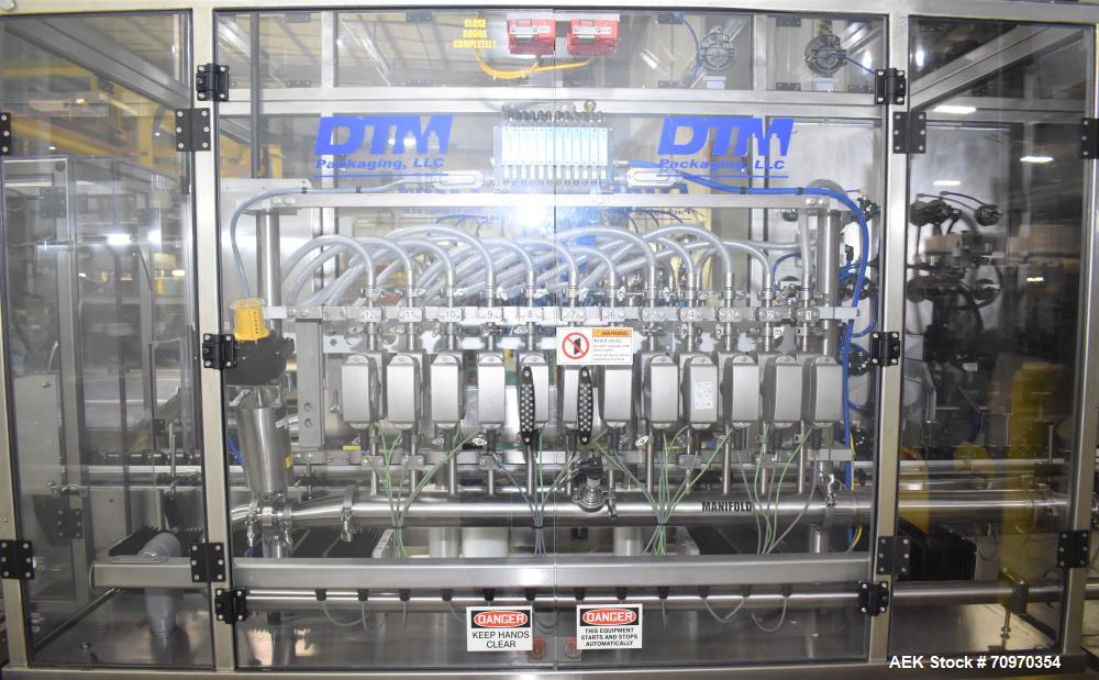 DTM Purefill 2000 Liquid Filling Line w/Pneumatic Scale Plugger and Capper